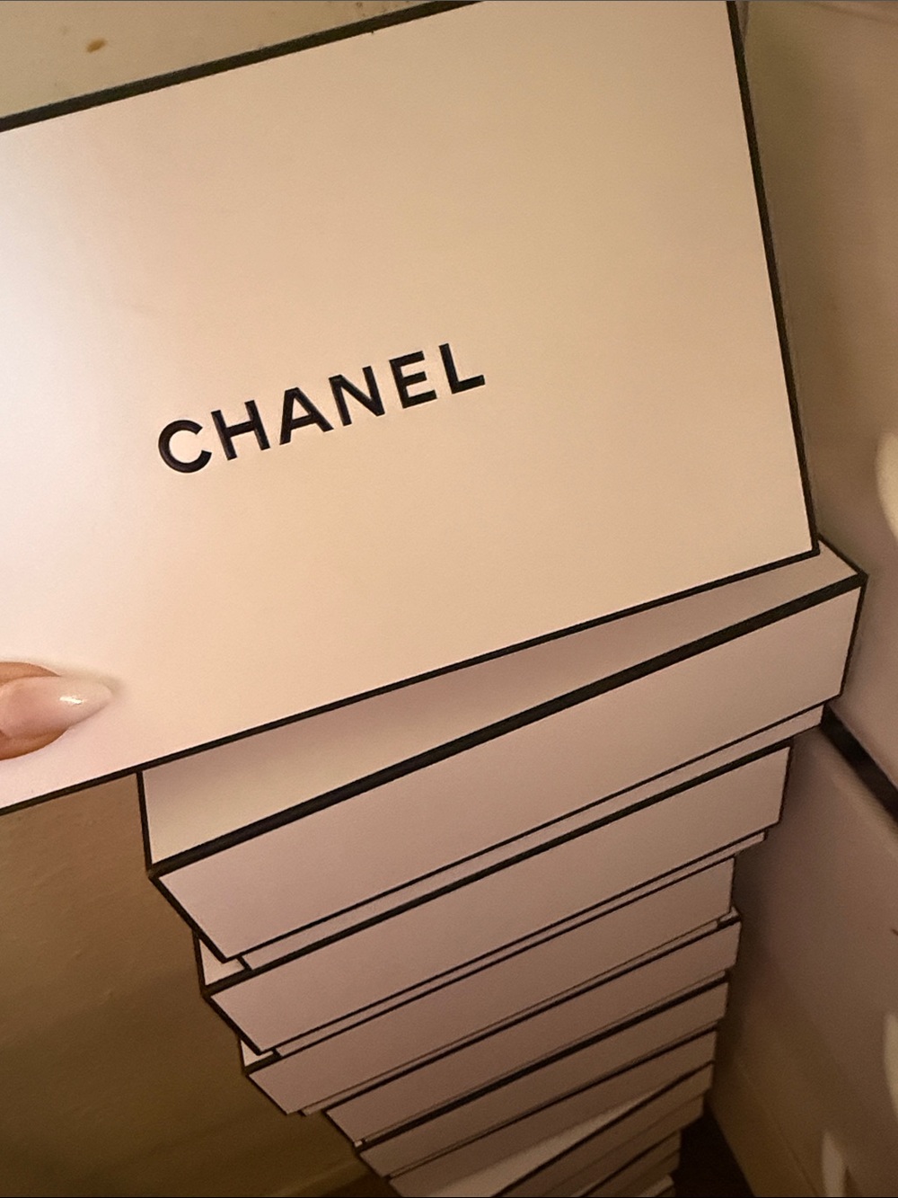 CHANEL white Stackable Storage Boxes - Luxe Organizer Set